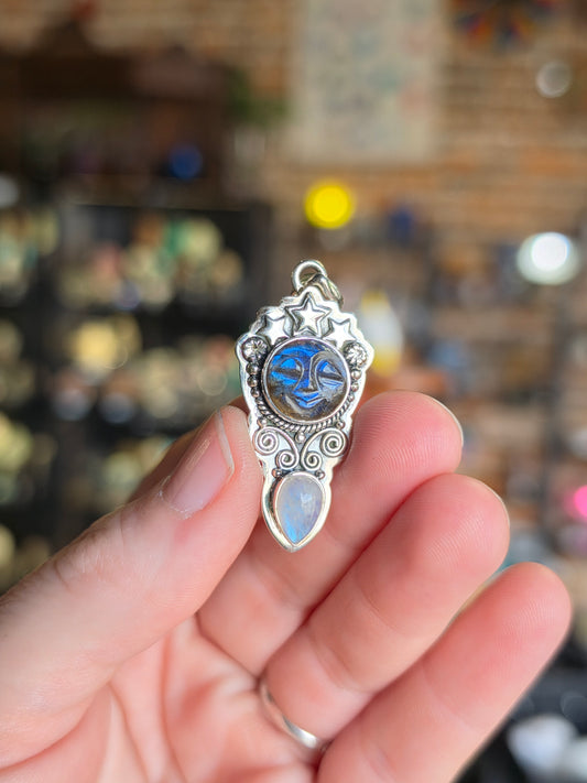 Labradorite & Moonstone Pendant