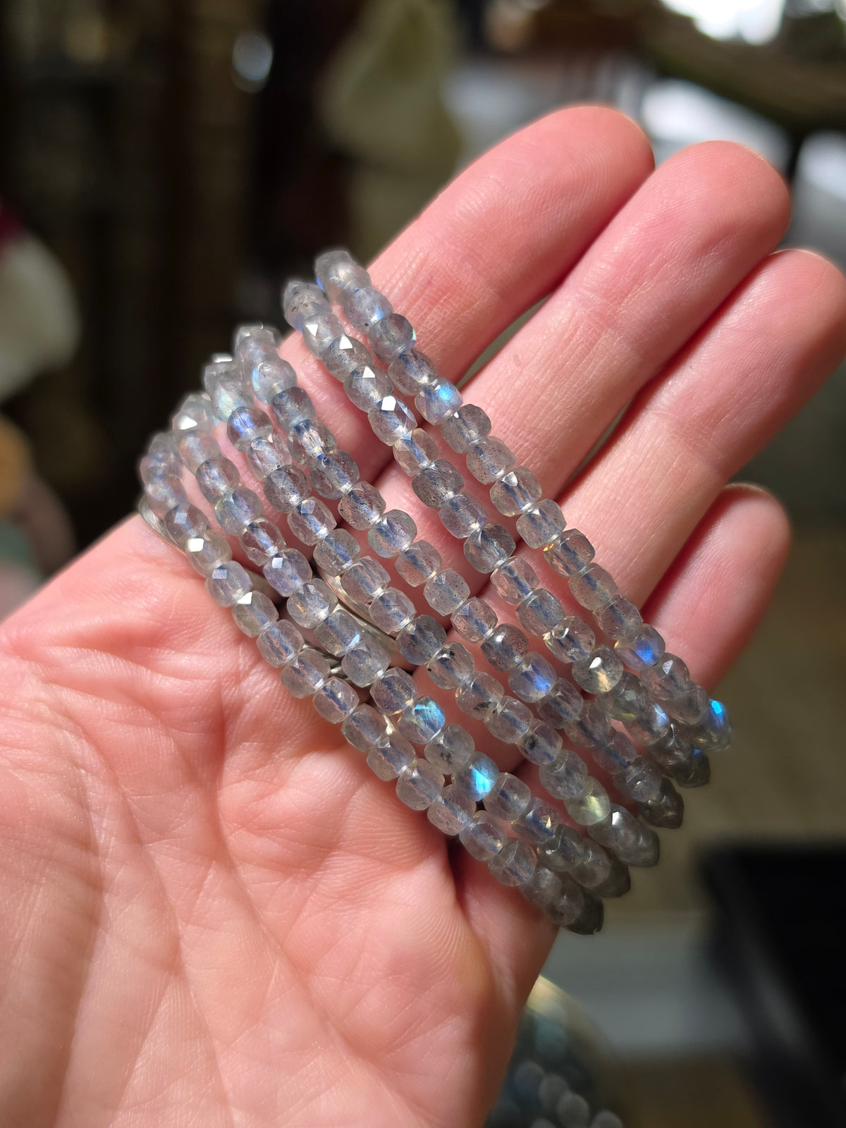 Faceted Labradorite Bead Bracelet