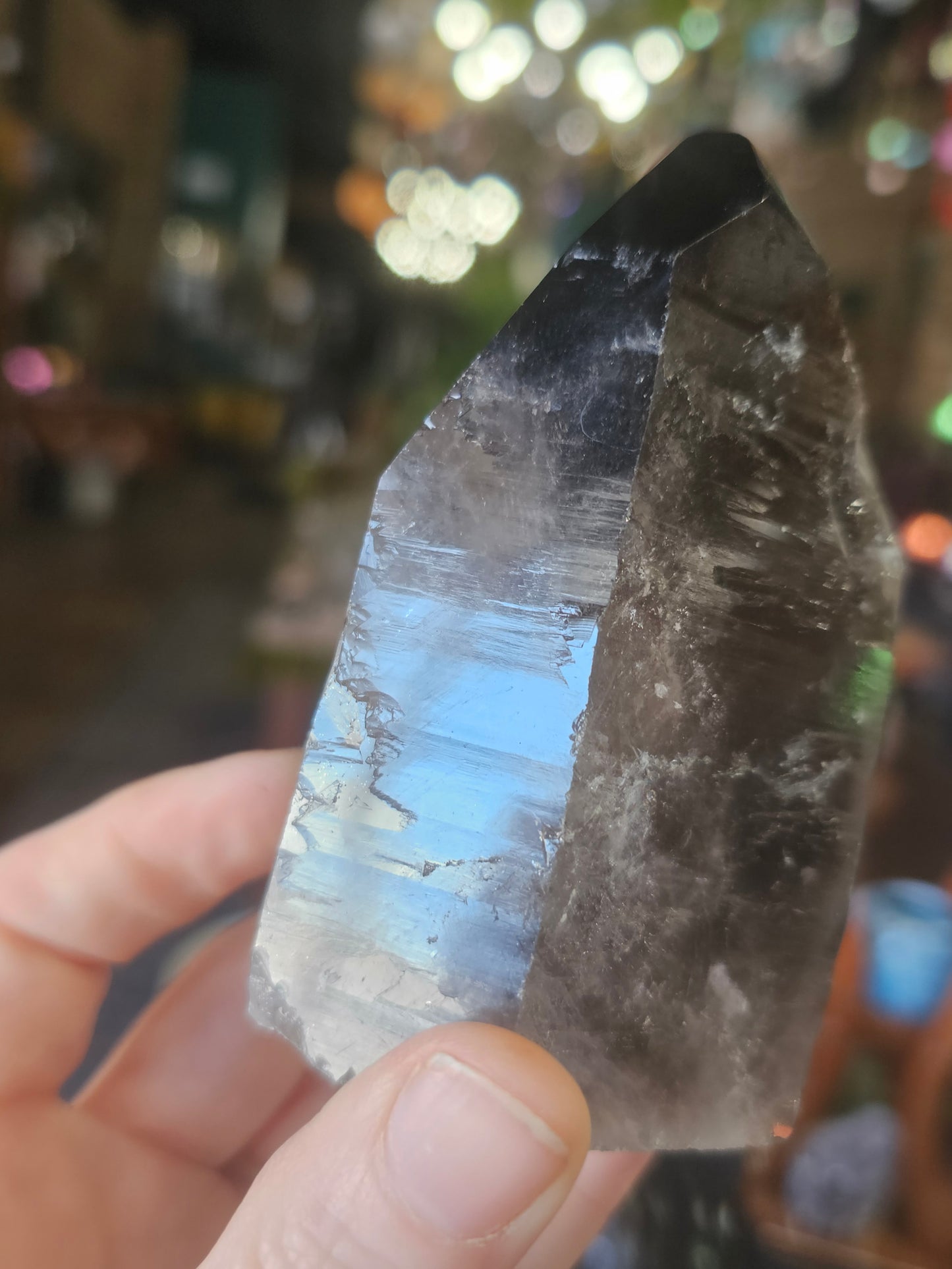 Partially Polished/ Raw Smoky Quartz Point