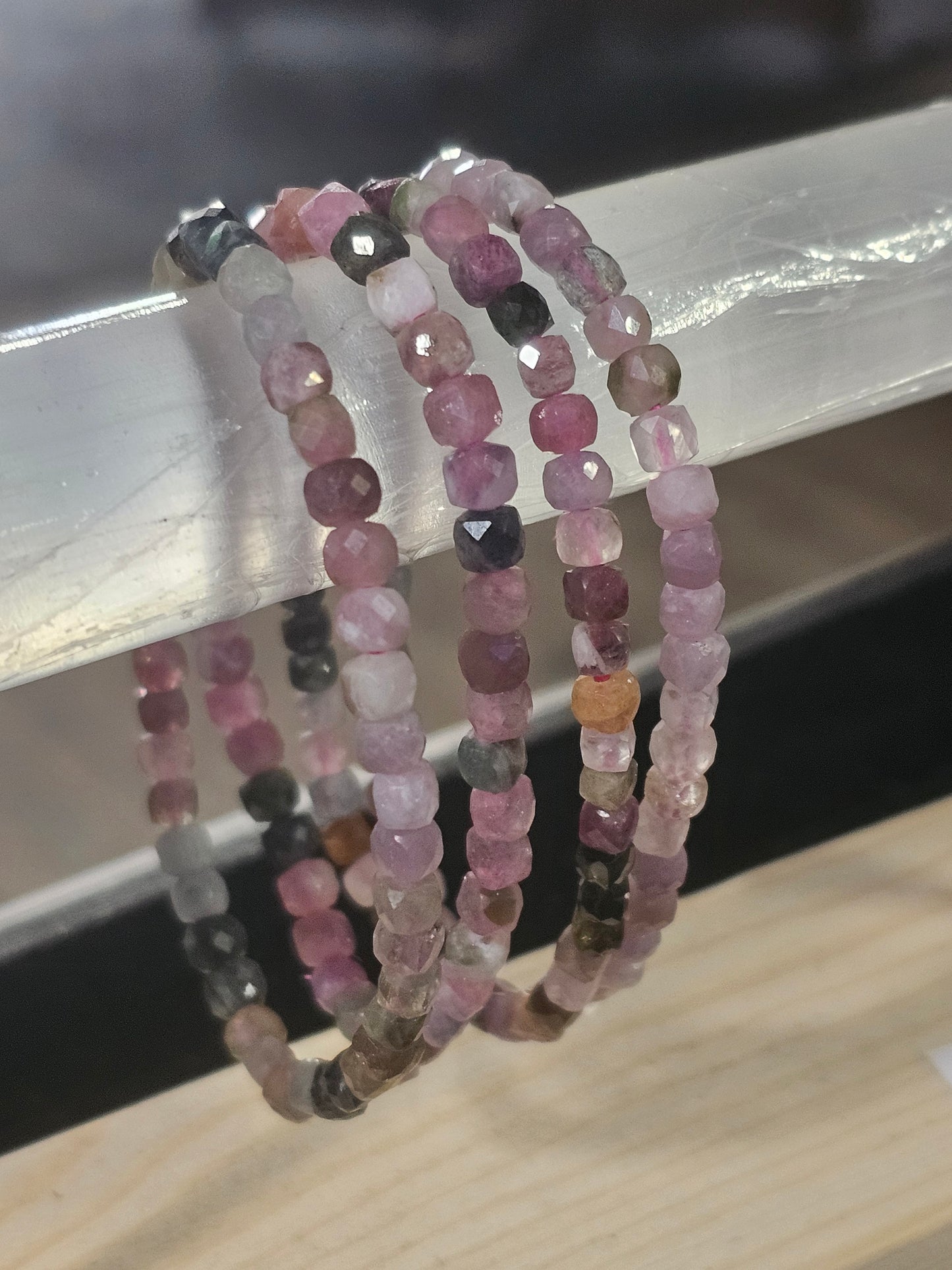 Multicolor Tourmaline Faceted Stretch Bracelet