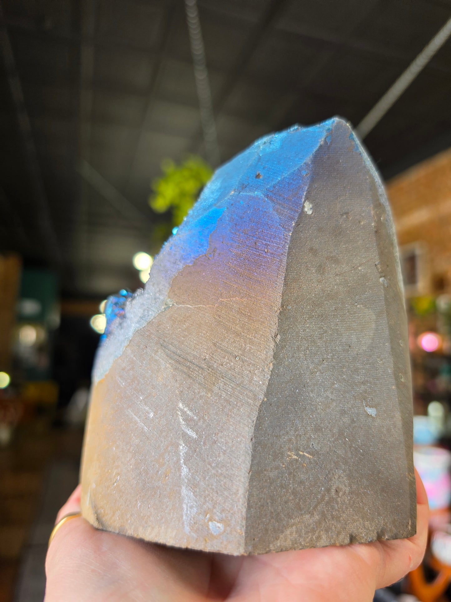 Treated Aura Quartz Cluster Freeform