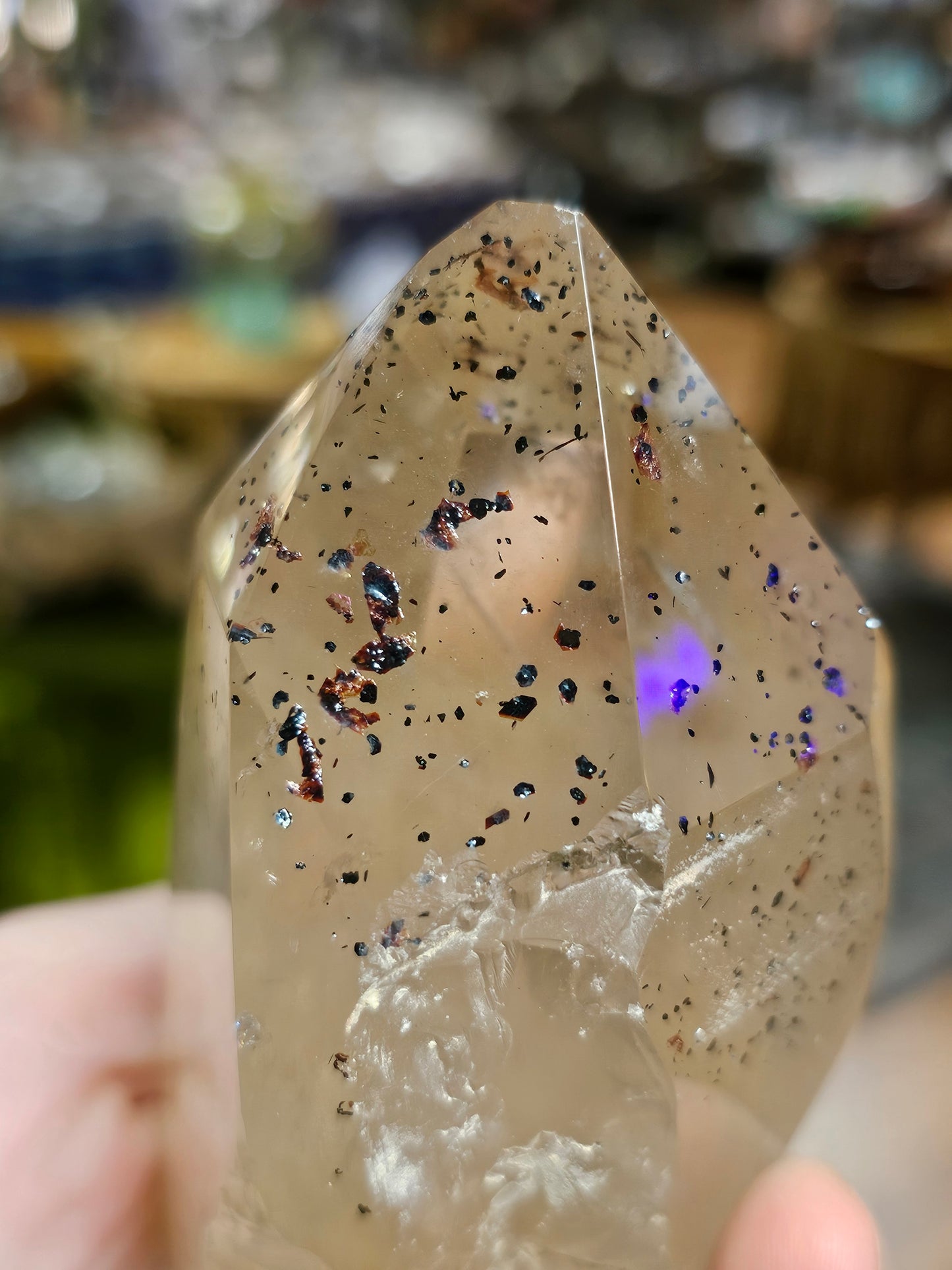 Lepidocrocite In Champagne Quartz Point