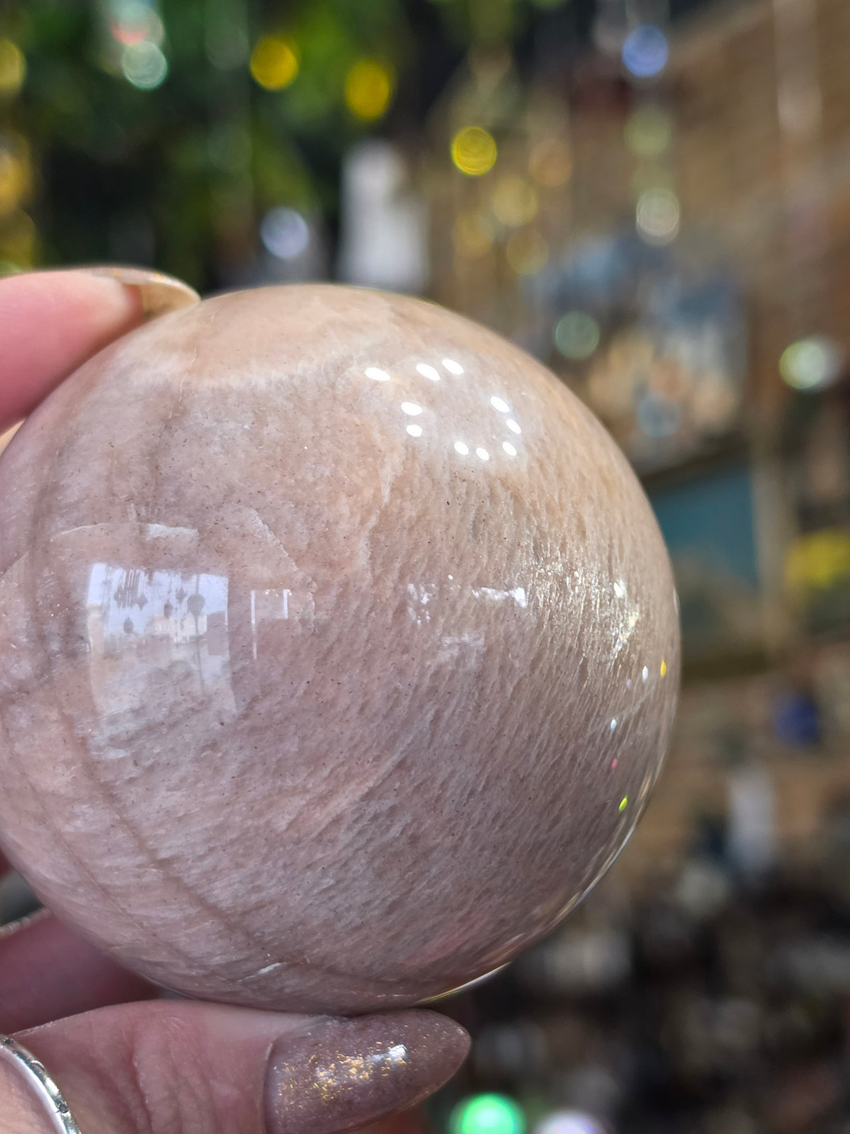 Peach Moonstone Sphere