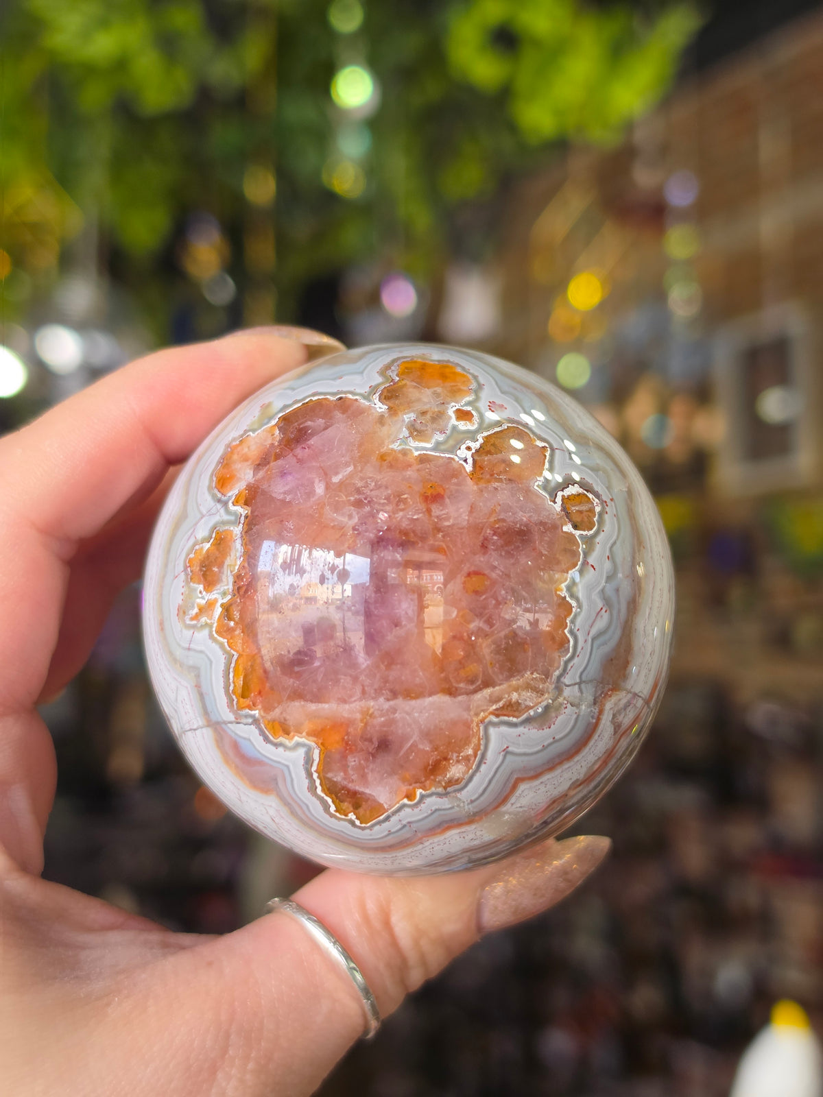 Amethyst Agate Sphere