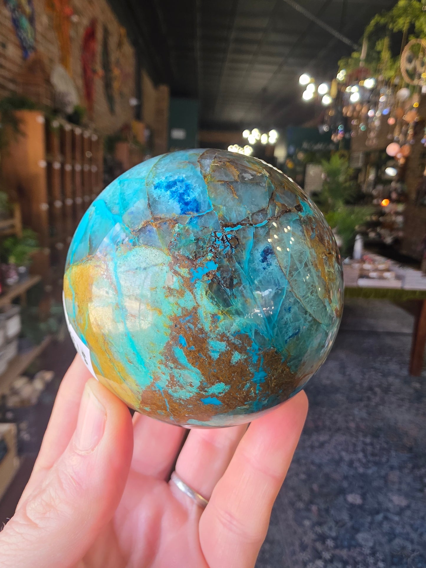 Chrysocolla and Shatuckite Sphere