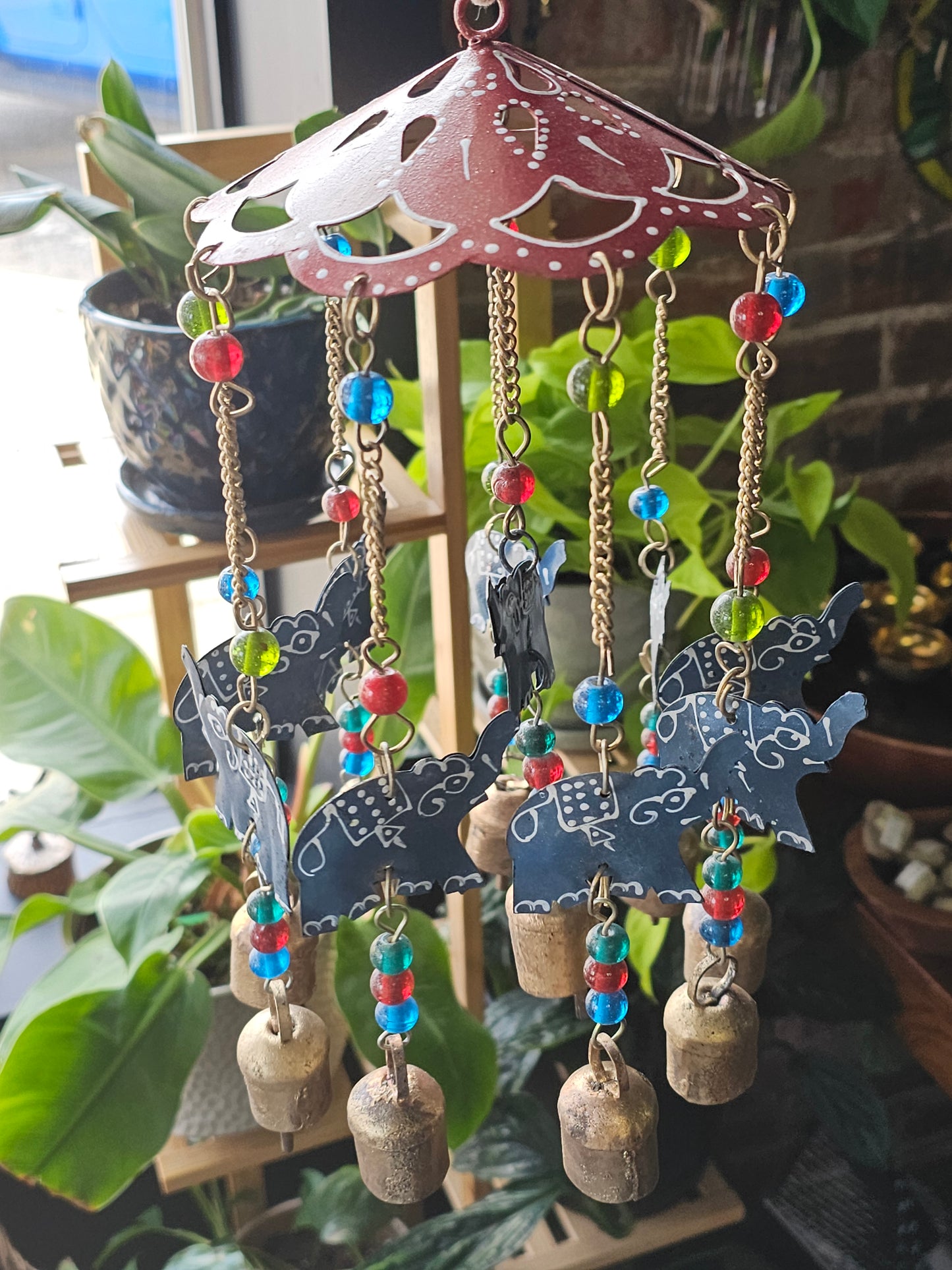 Elephant and Brass Bells Windchime