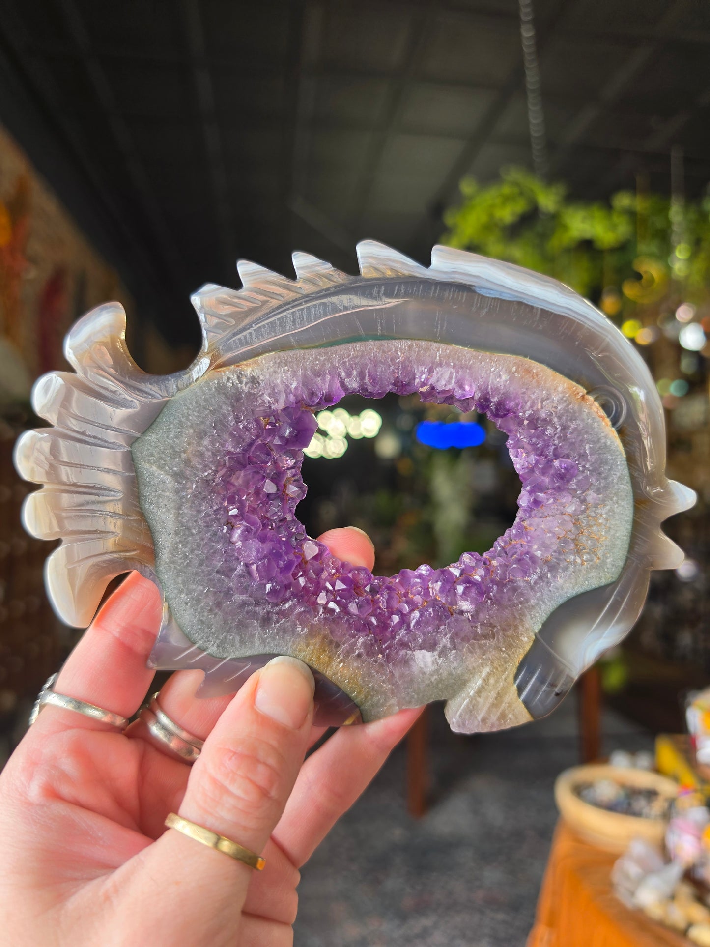 Amethyst Fish Carving
