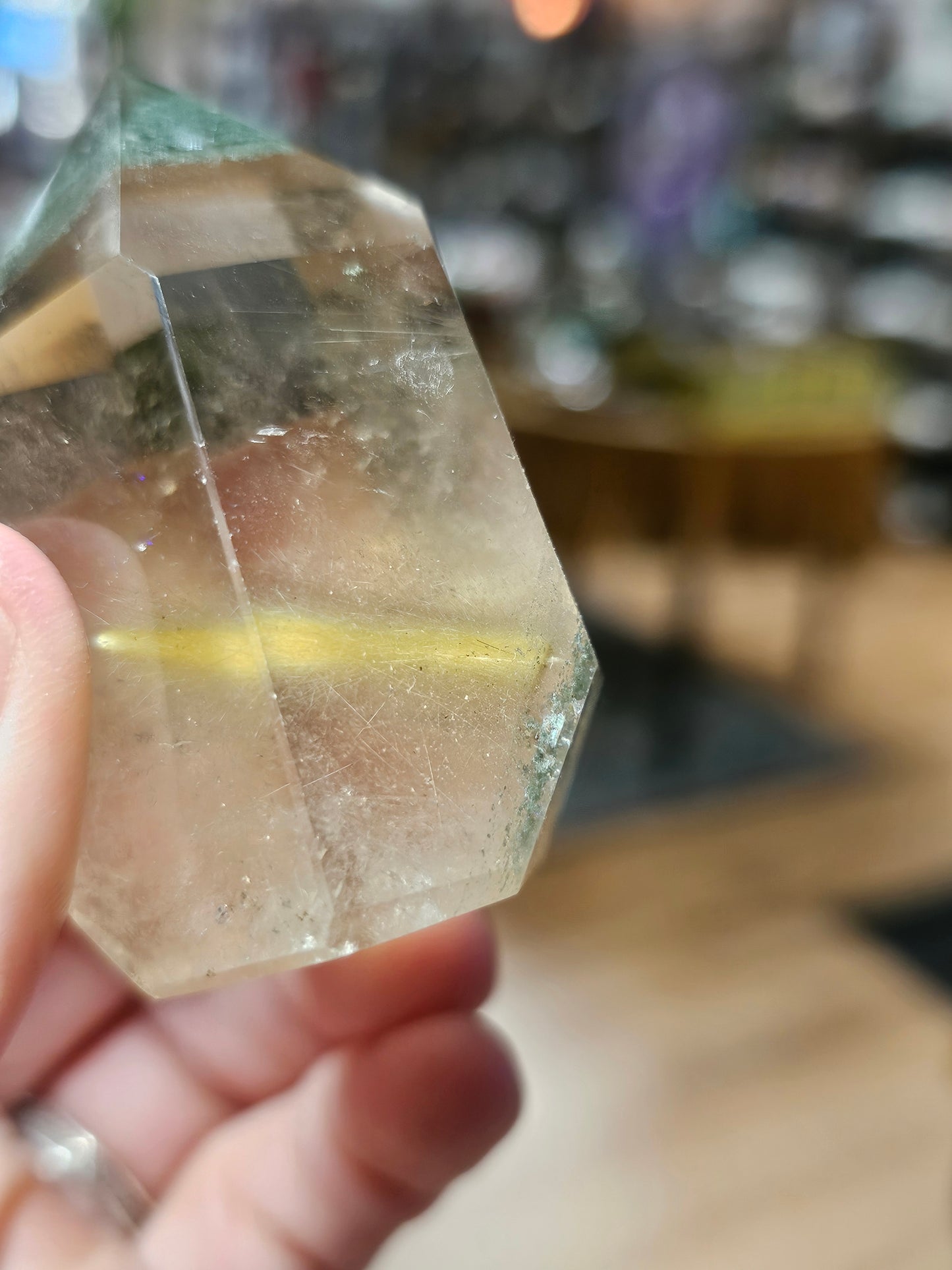 Yellow Rabbit Hair and Chlorite in Quartz