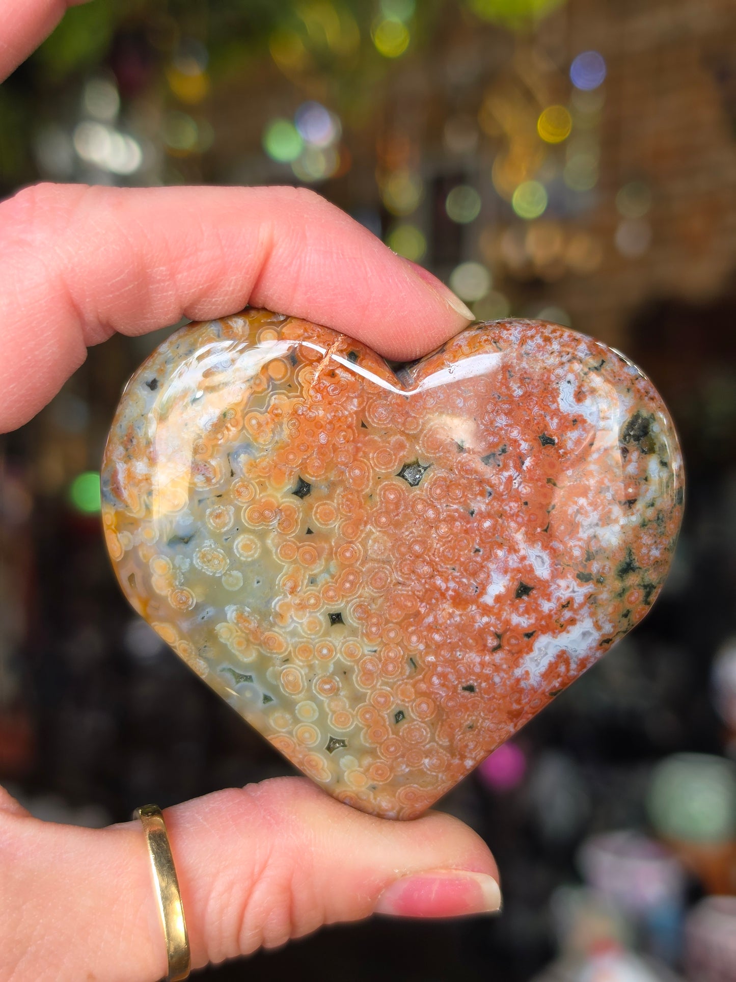 Orbicular Ocean Jasper Heart