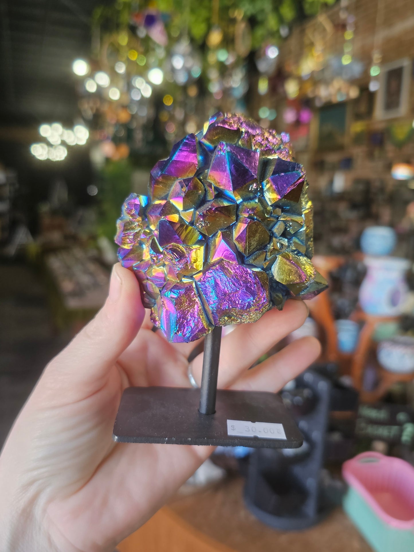 Treated Aura Quartz Cluster