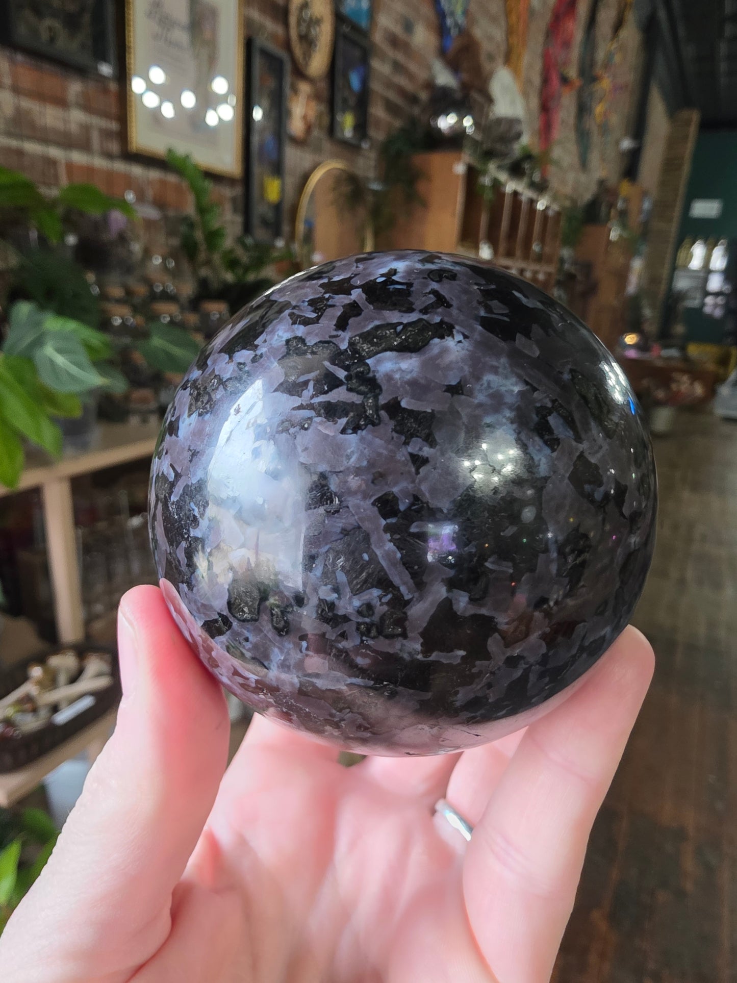 Indigo Gabbro Sphere ( Merlinite)