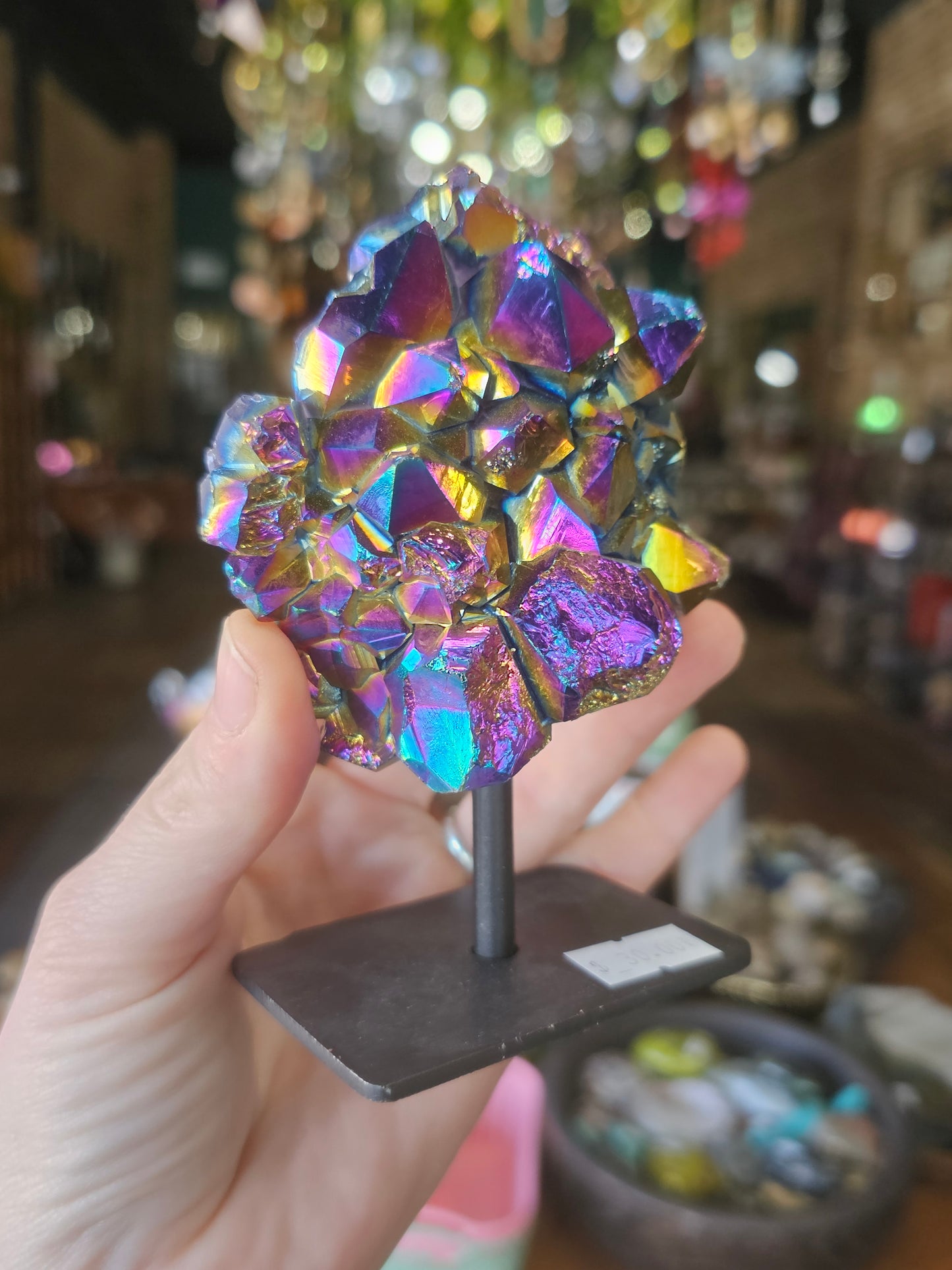 Treated Aura Quartz Cluster