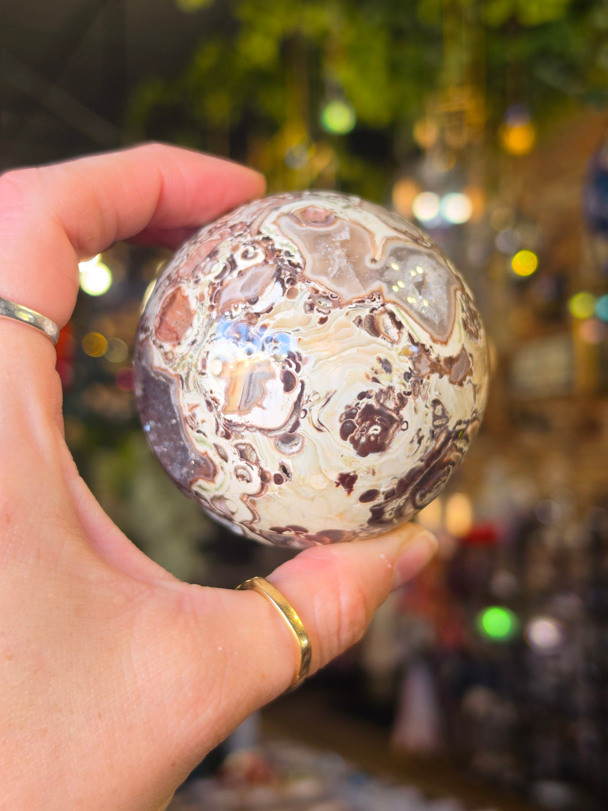 Druzy Money Agate Sphere