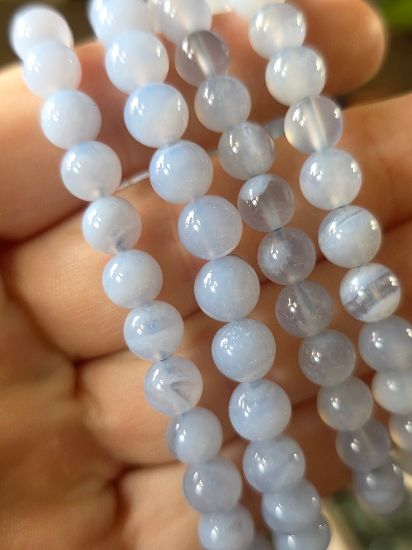 Blue Agate Bead Bracelet