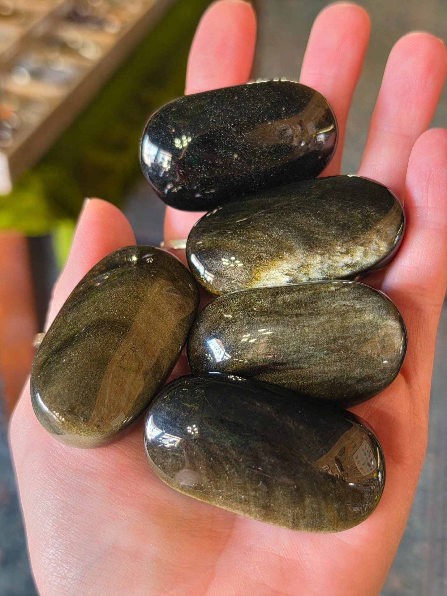 Gold Sheen Obsidian Palmstone