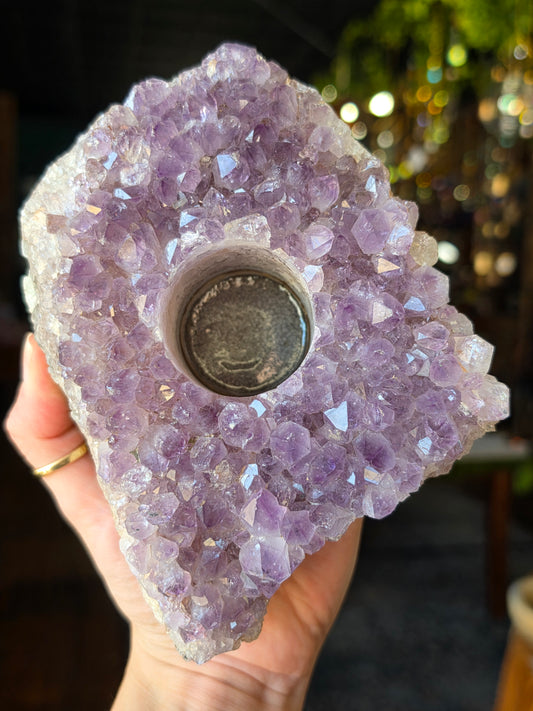Amethyst Cluster Votive Holder