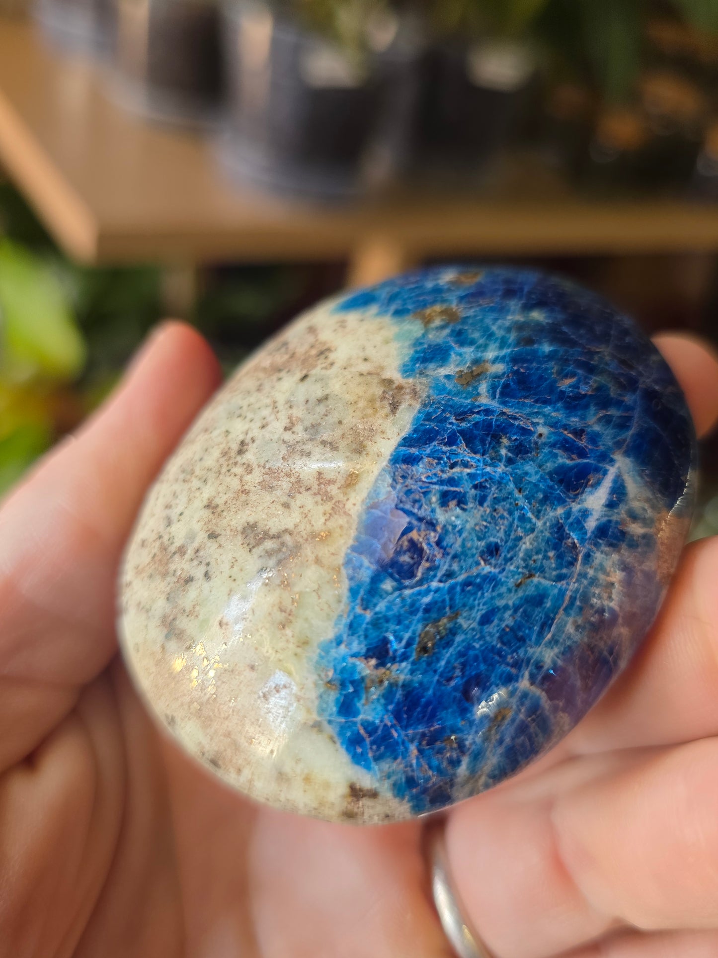 Fluorecent Sodalite Palm Stone