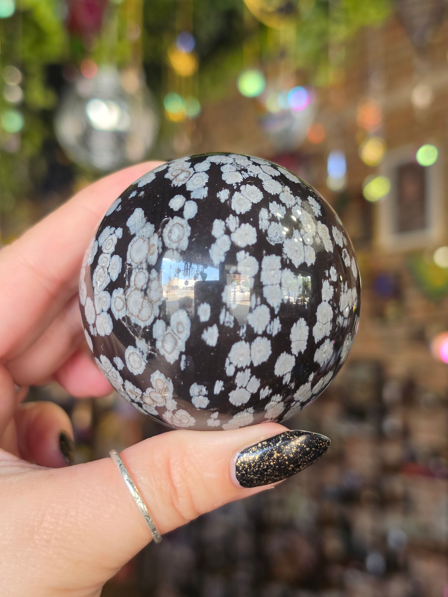 Snowflake Obsidian Sphere