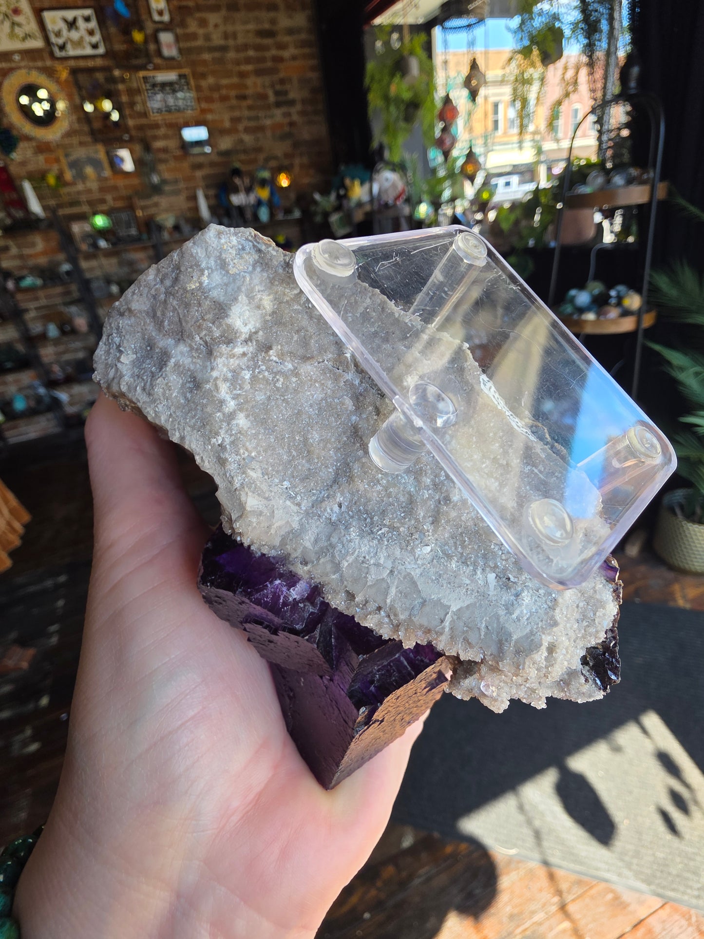 Fluorite and Sphalerite on Druzy Quartz