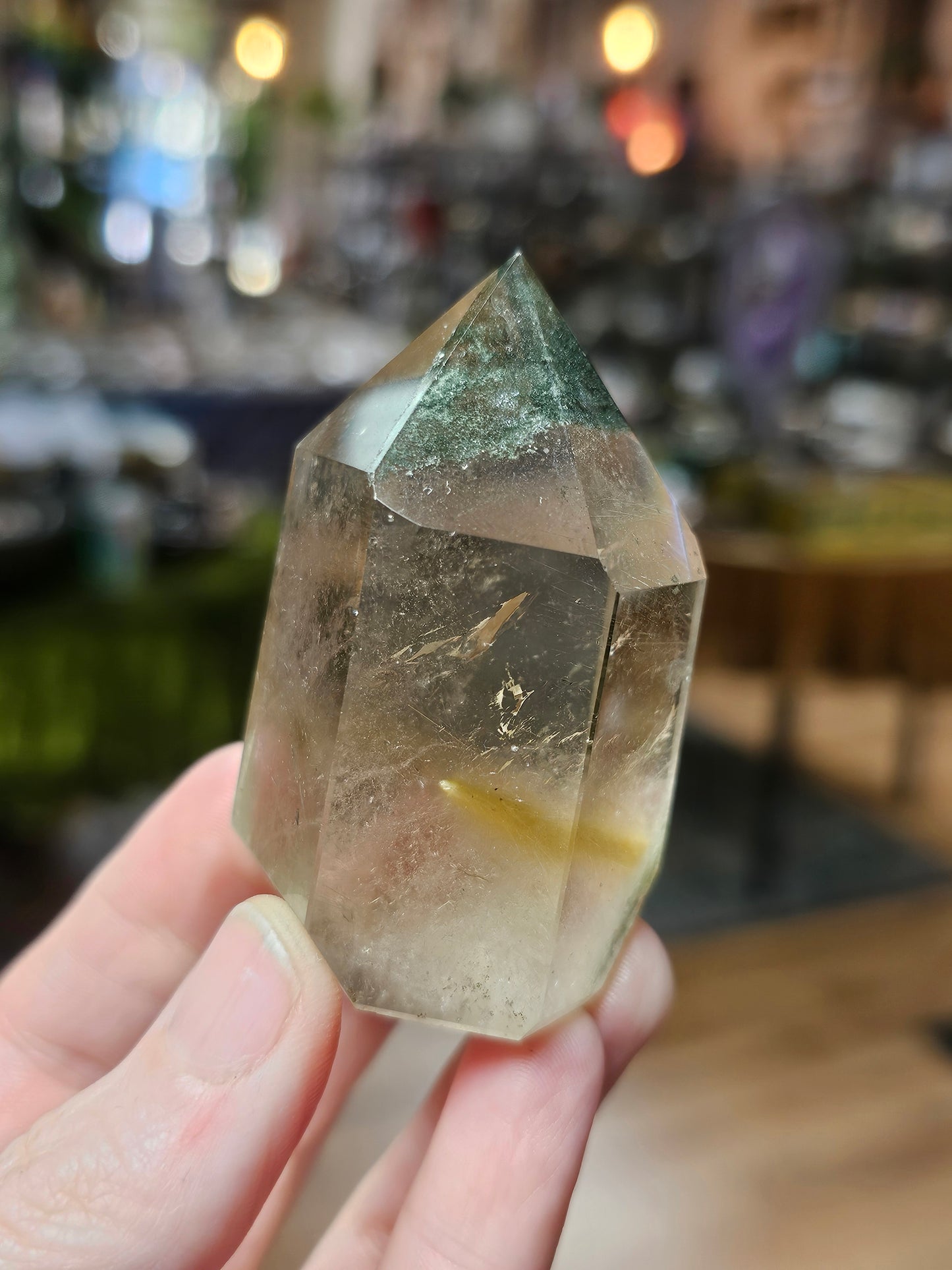 Yellow Rabbit Hair and Chlorite in Quartz