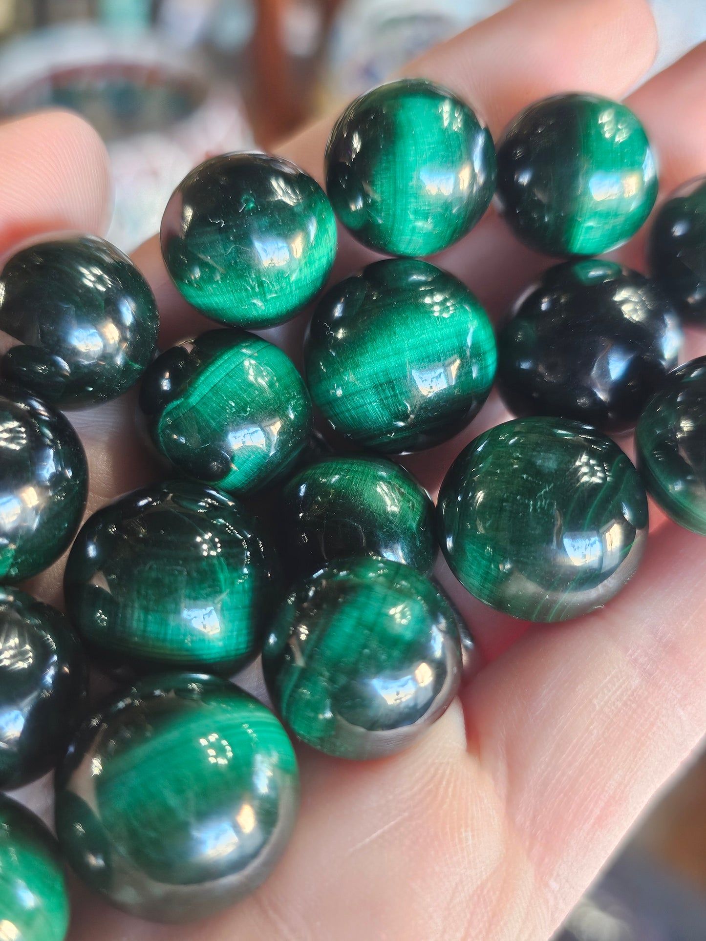 Chatoyant Malachite Mini Spheres