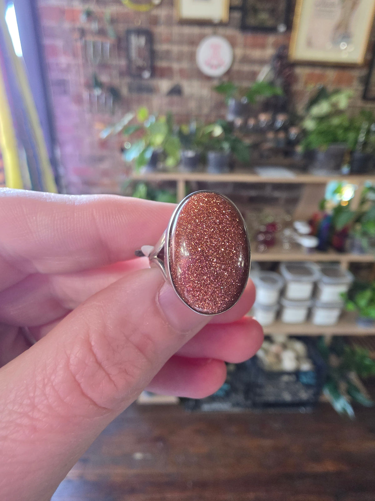 Goldstone Ring Size 6