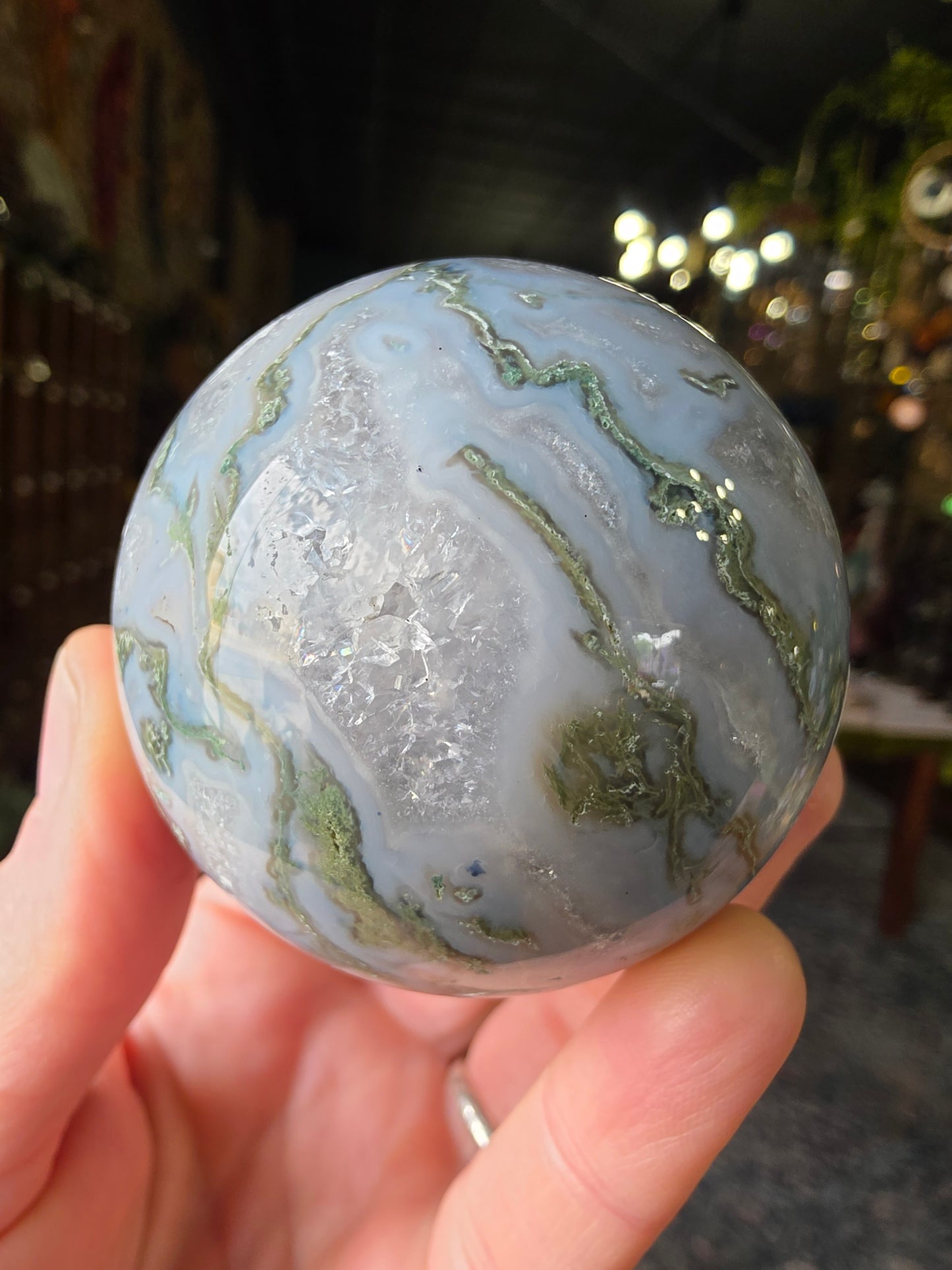 Moss agate Sphere