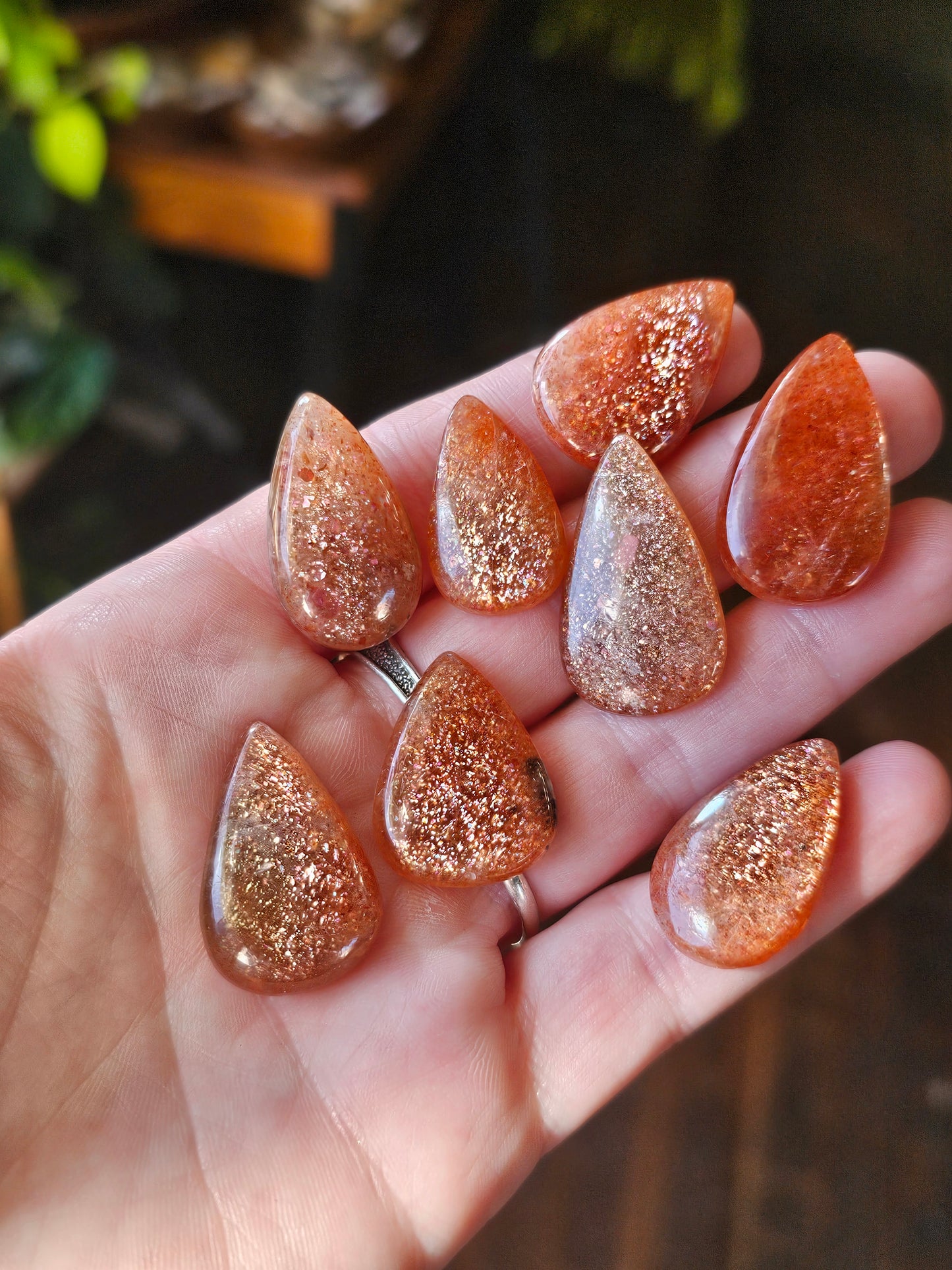 Arusha Sunstone Tear Drop Cabochons