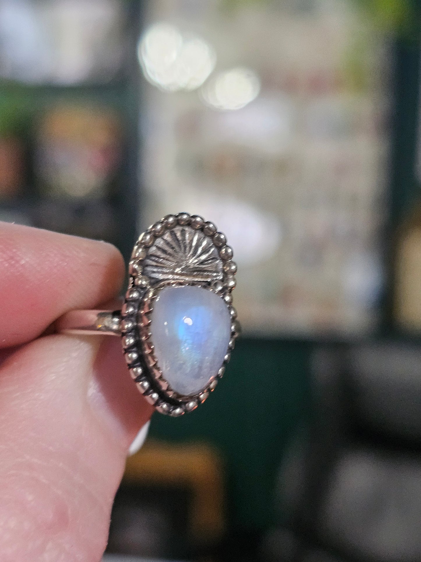 Size 7 Rainbow Moonstone Ring