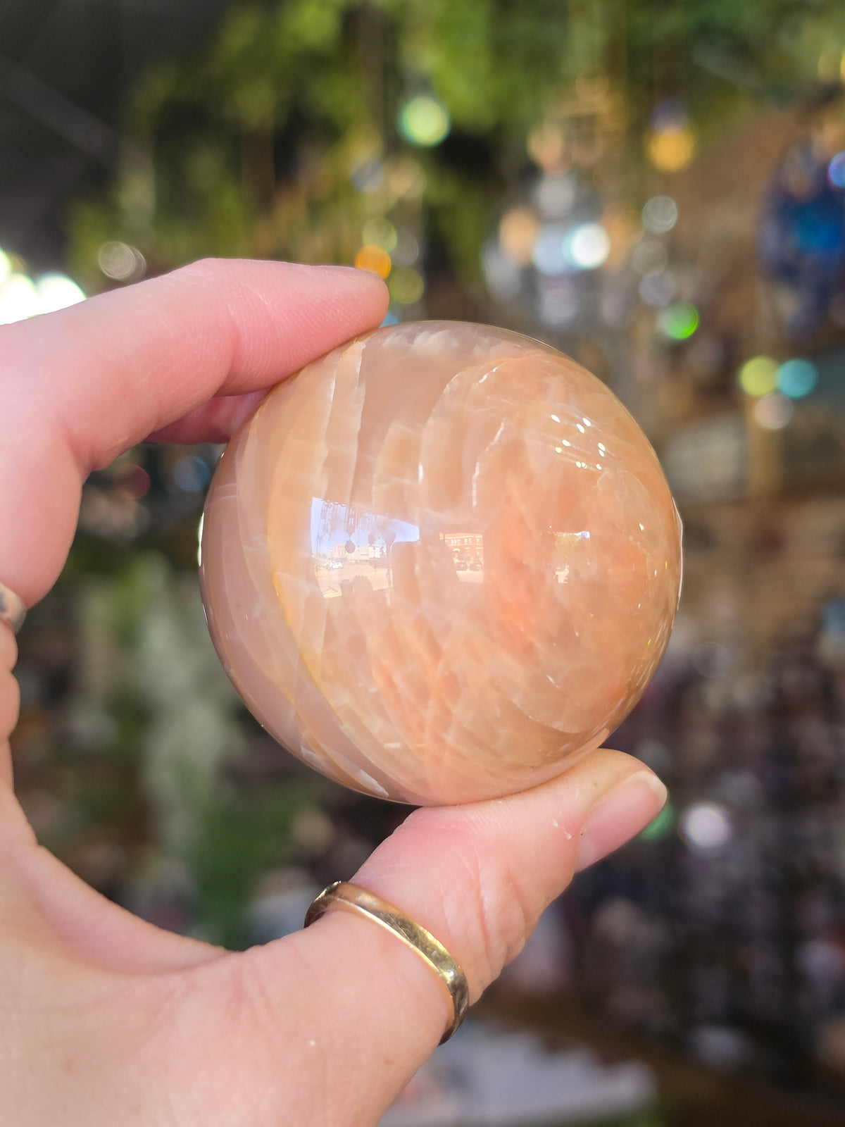 Peach Moonstone Sphere