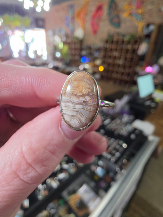 Mexican Lace Agate Ring Size 7
