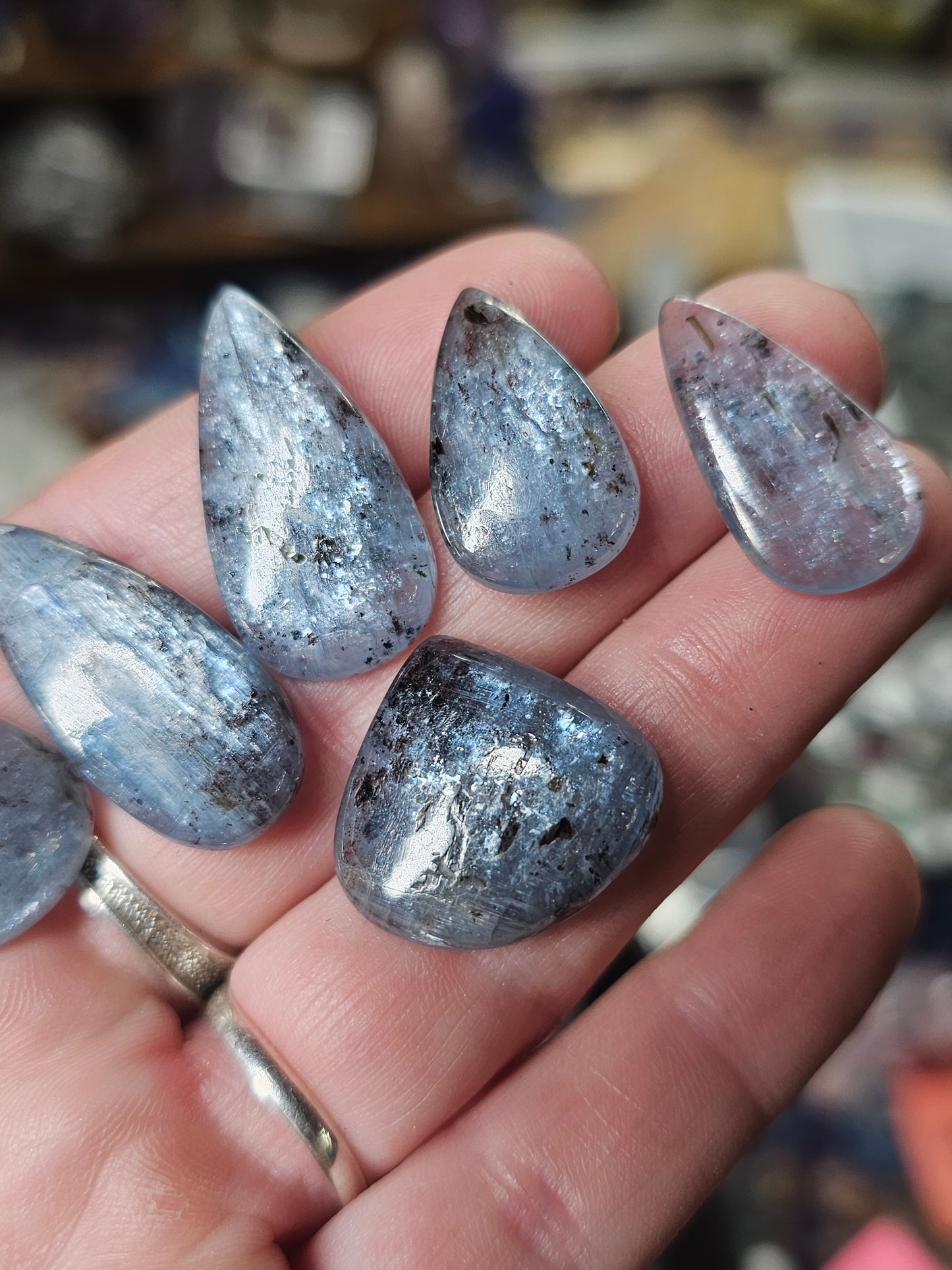 Blue Gem Kyanite Teardrop Cabochon