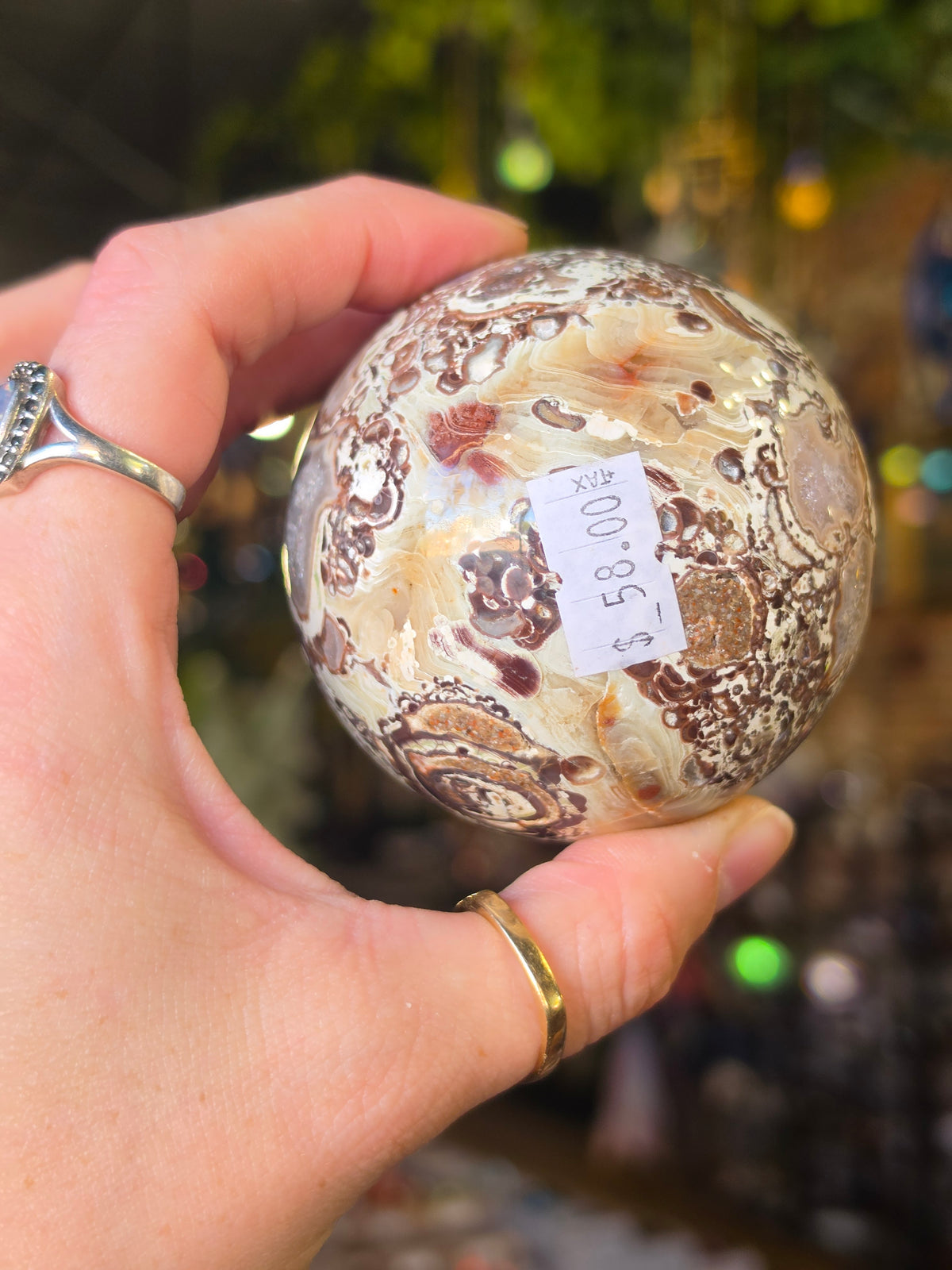 Druzy Money Agate Sphere