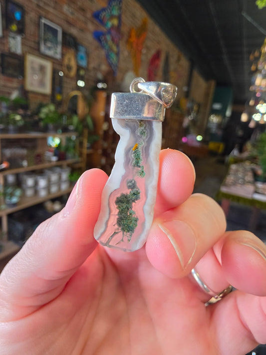 Solar Moss Agate Pendant