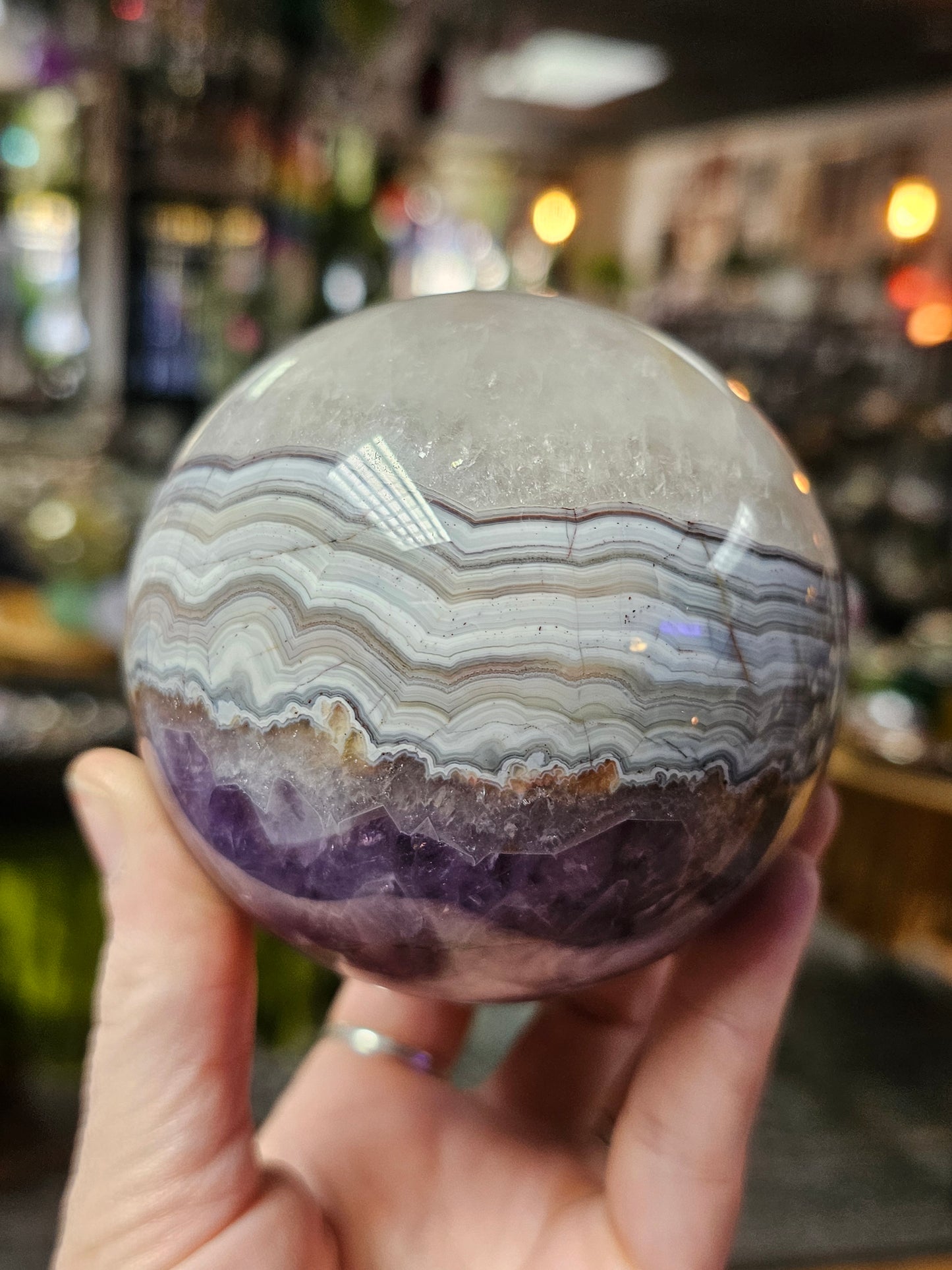 Amethyst Agate Sphere