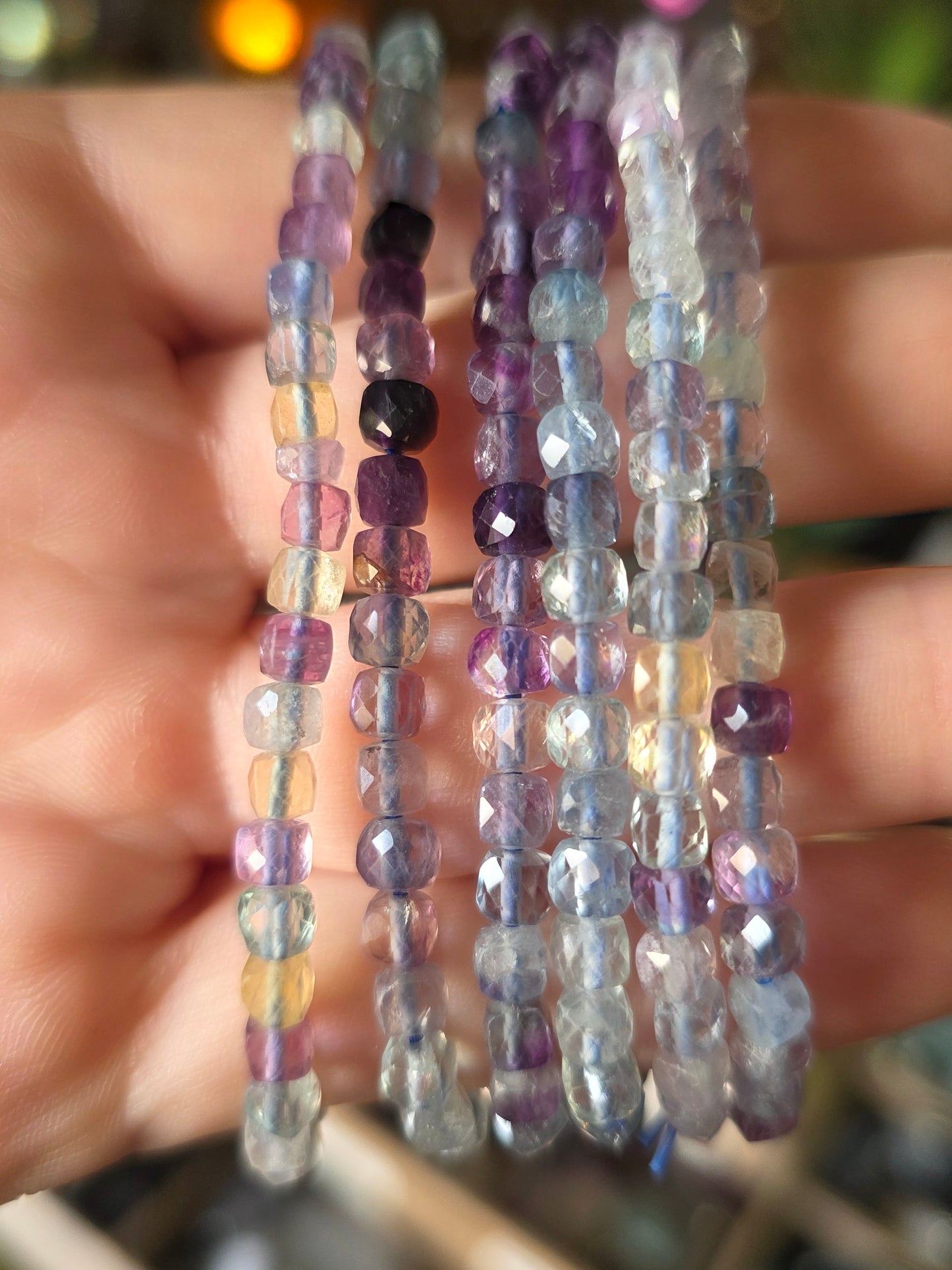Faceted Fluorite Bead  Bracelet