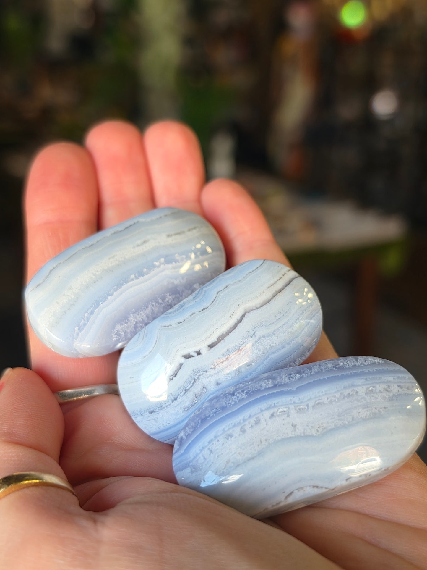 Blue Lace Agate Palmstone