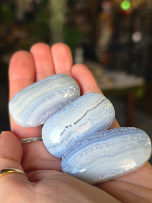Blue Lace Agate Palmstone