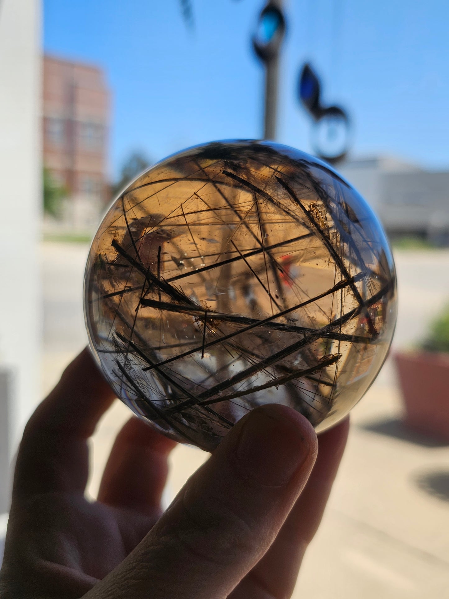 Black Tourmaline & Rutile Sphere