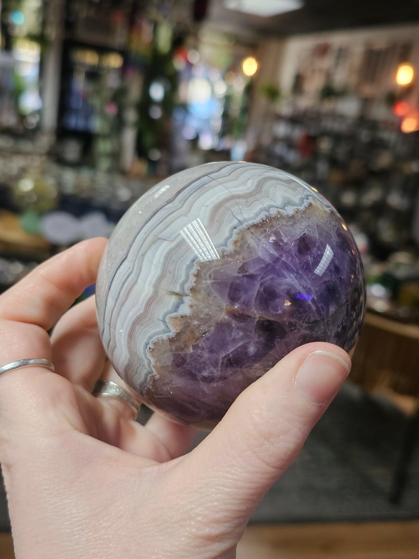 Amethyst Agate Sphere