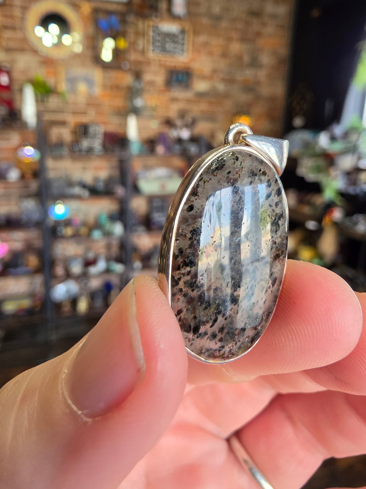 Natural Dot Quartz Pendant