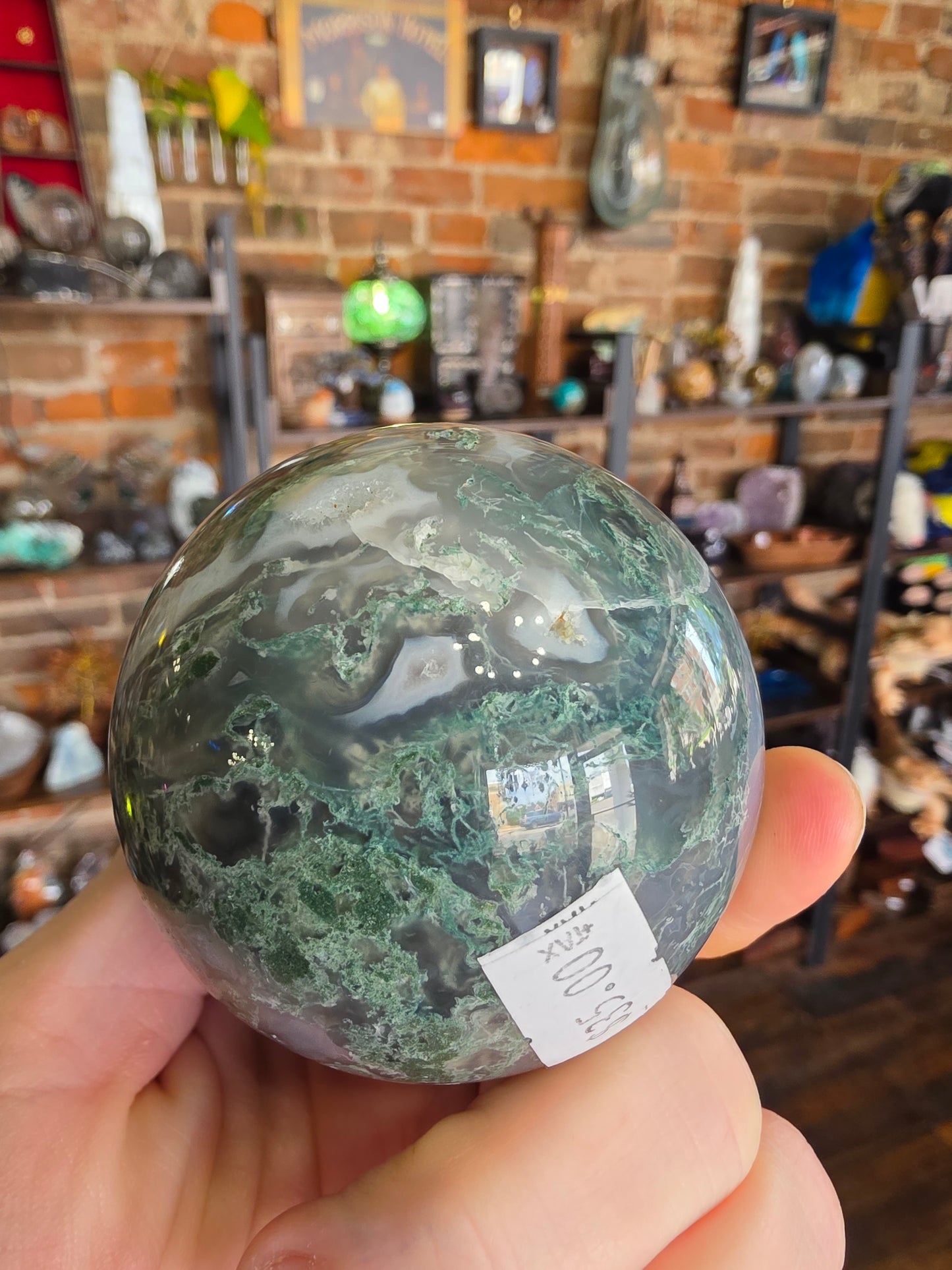Moss agate Sphere