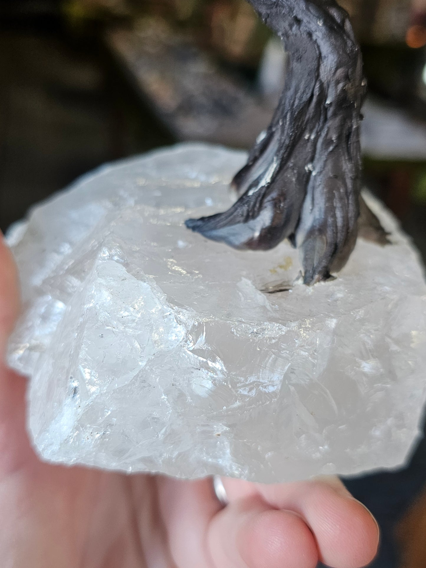 Clear Quartz Chip tree on Quartz Cluster