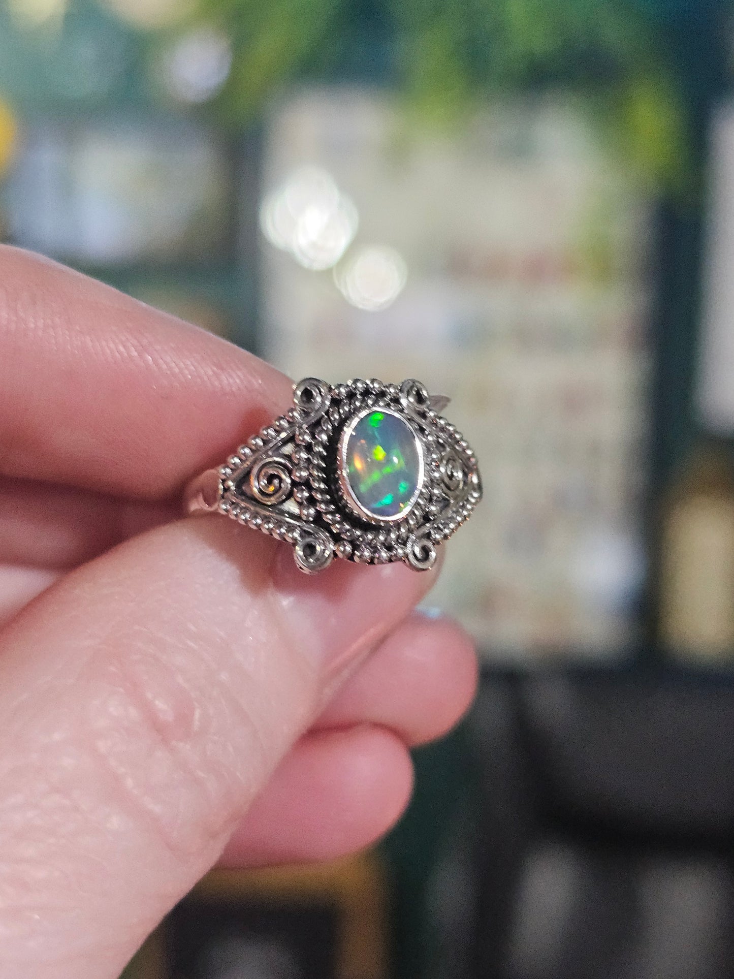 Size 8.5 Ethiopian Opal Ring