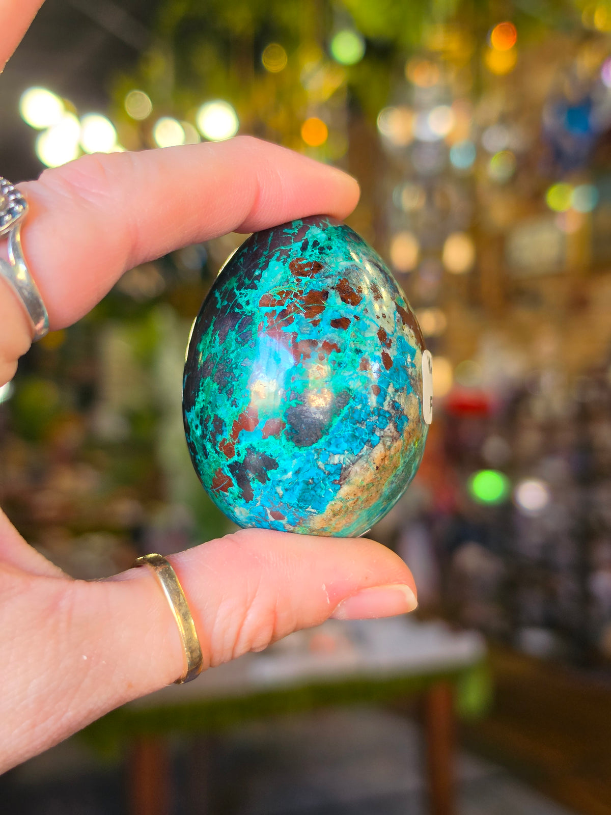 Chrysocolla & Malachite Egg Carving
