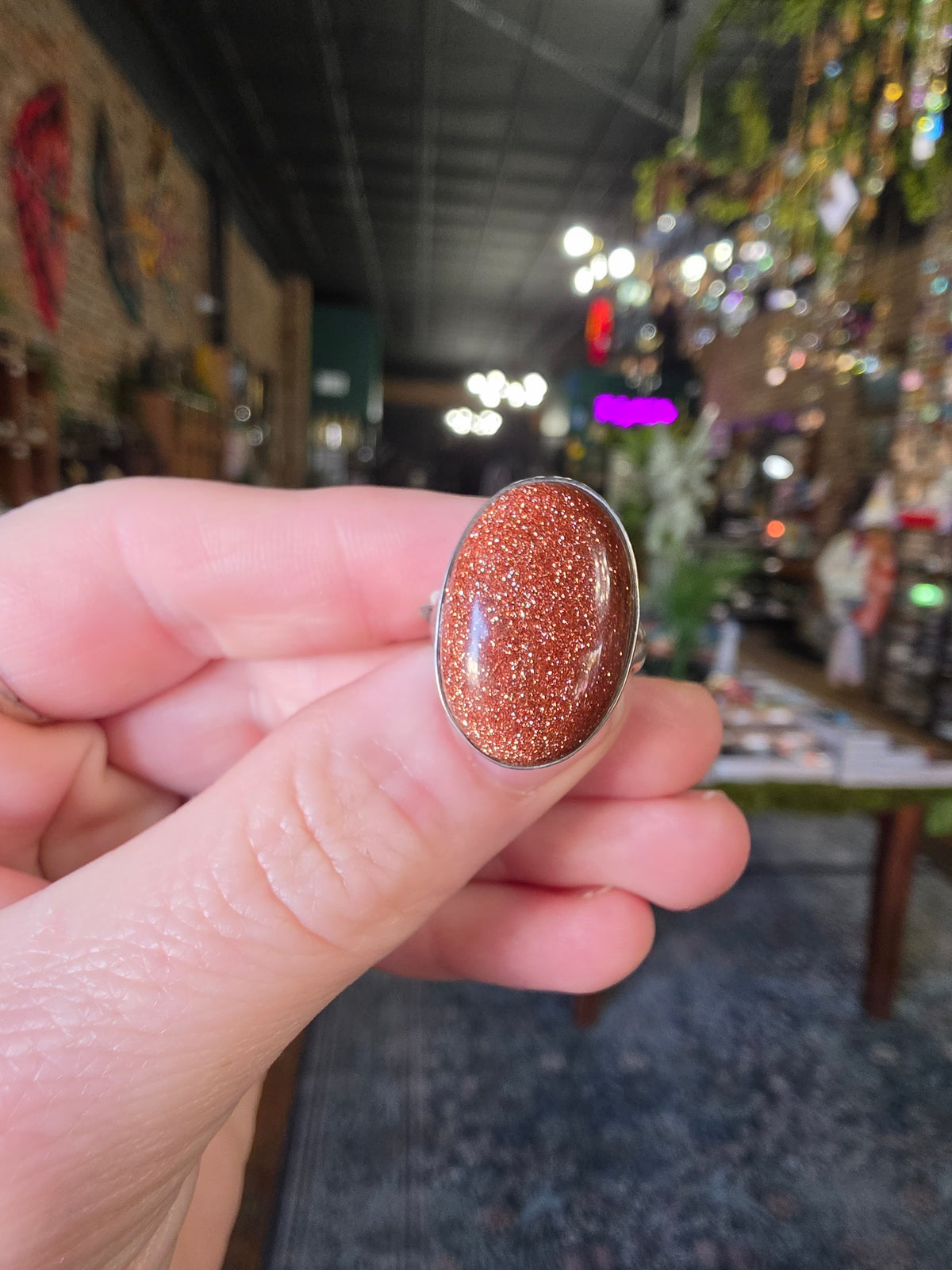 Goldstone Ring Size 6
