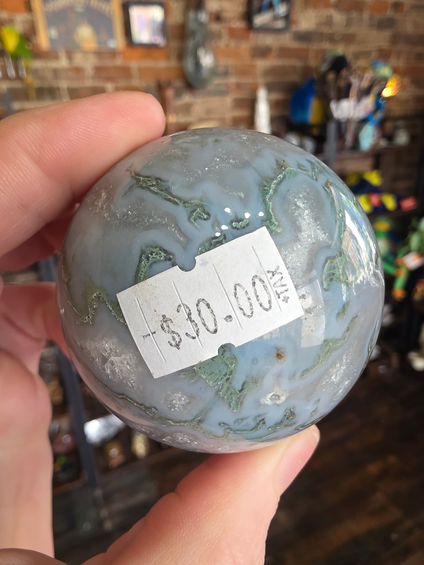 Moss agate Sphere