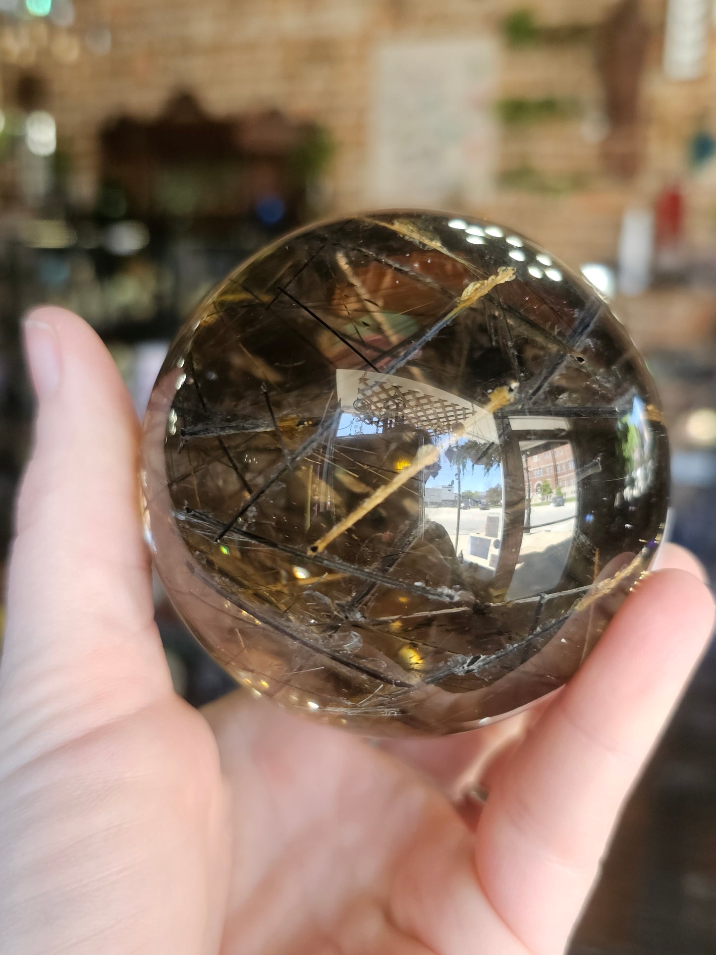Black Tourmaline & Rutile Sphere