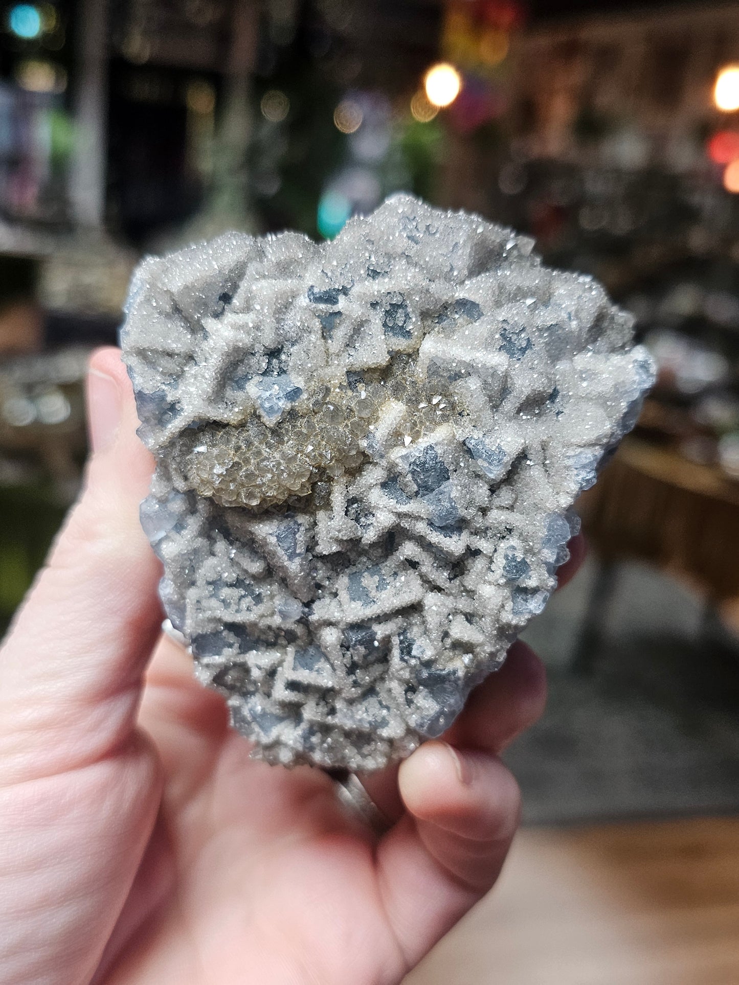 Cubic Blue Sugar Fluorite