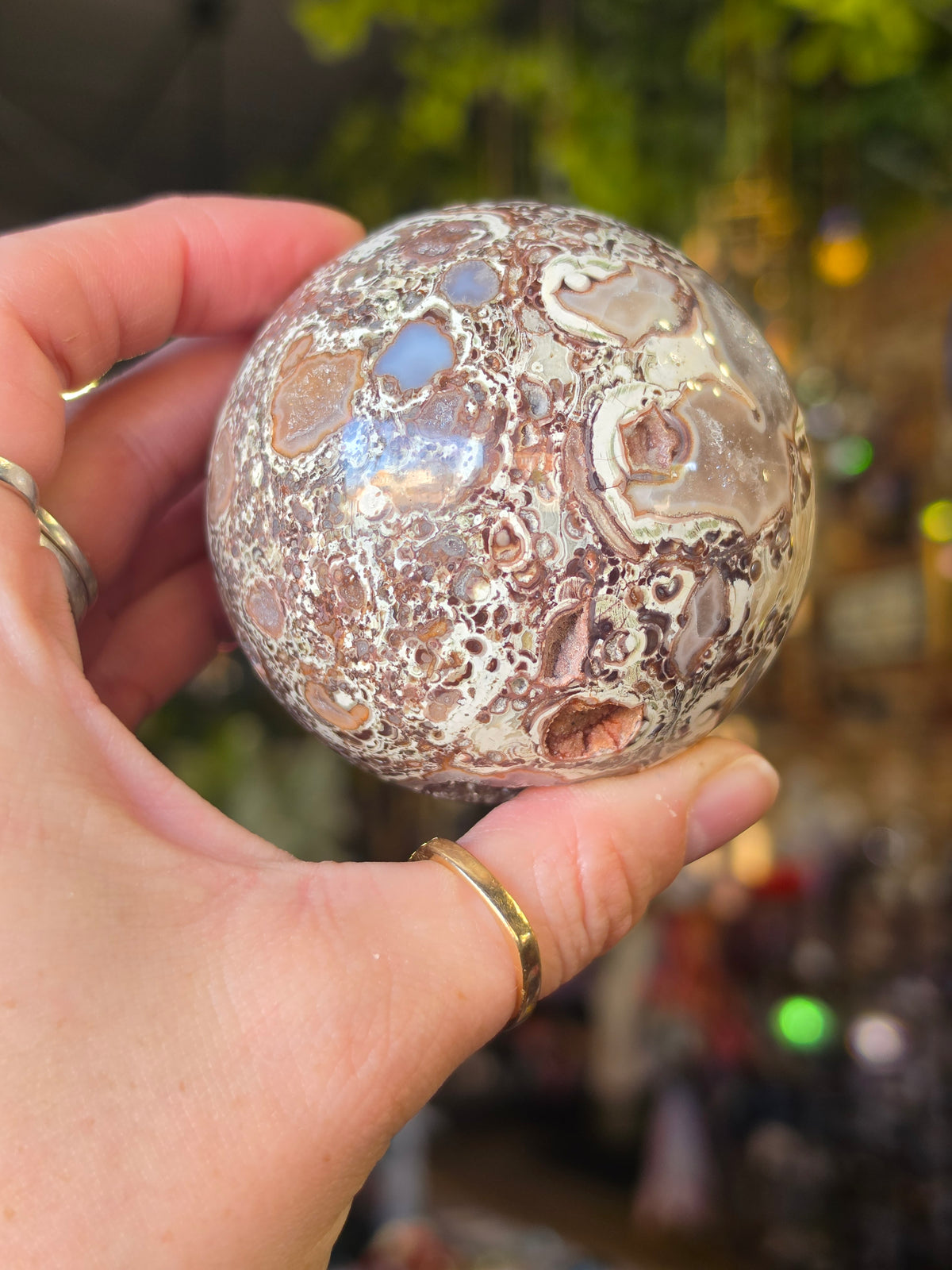 Druzy Money Agate Sphere